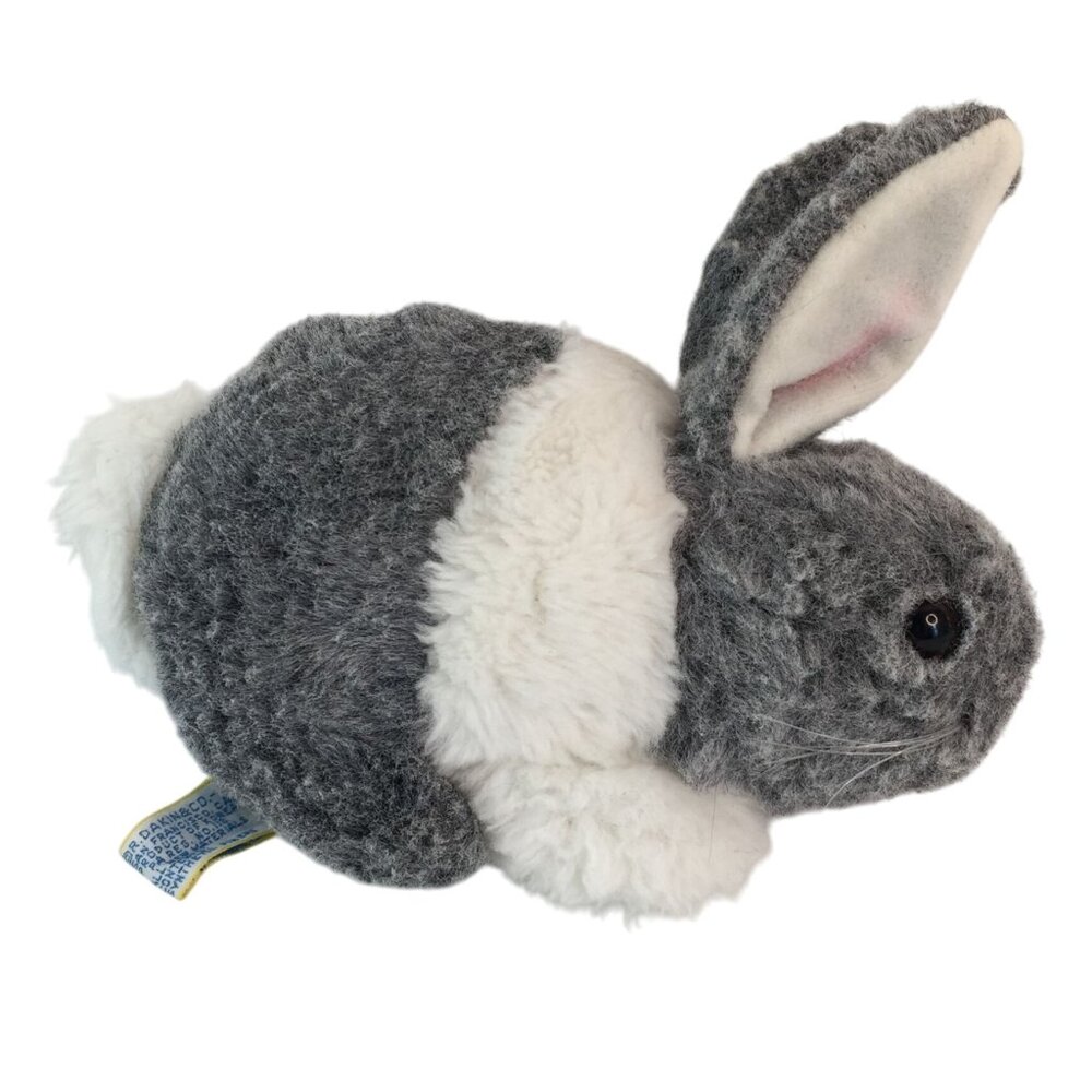 Vtg Dakin Bunny Rabbit Plush #384 Realistic 6"‎ Gray White Stuffed Animal Toy
